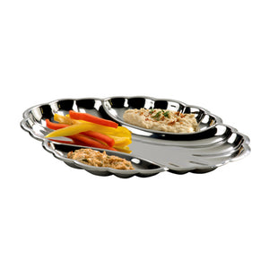 3 Compartment Scalloped Fluted Tray