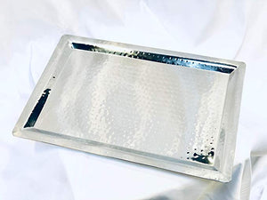 Event Enhancers 16x11 Stainless Steel Rectangular Hammered Serving Tray